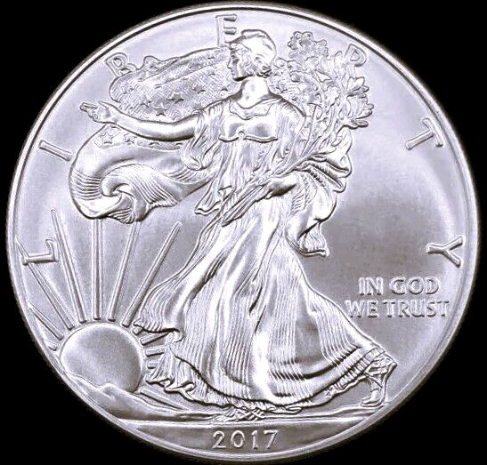 2017  AMERICAN SILVER EAGLE  1  OZ.  PURE FINE SILVER  BULLION COIN  999  BU-UNC