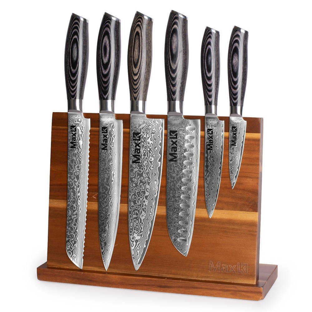 CLEARANCE SALE! Max K 6 Pcs Knife Set with Pakka Handle & Bonus Knife Stand-image