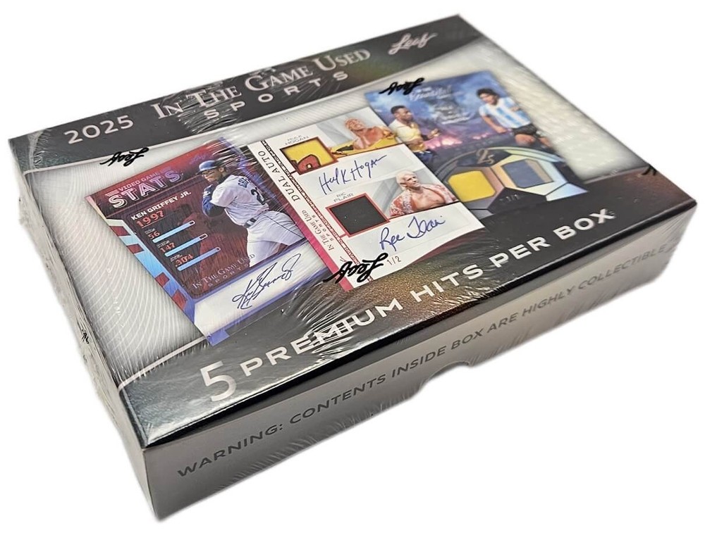 2025 Leaf In The Game Used Sports Factory Sealed Hobby Box 5 Premium Hits