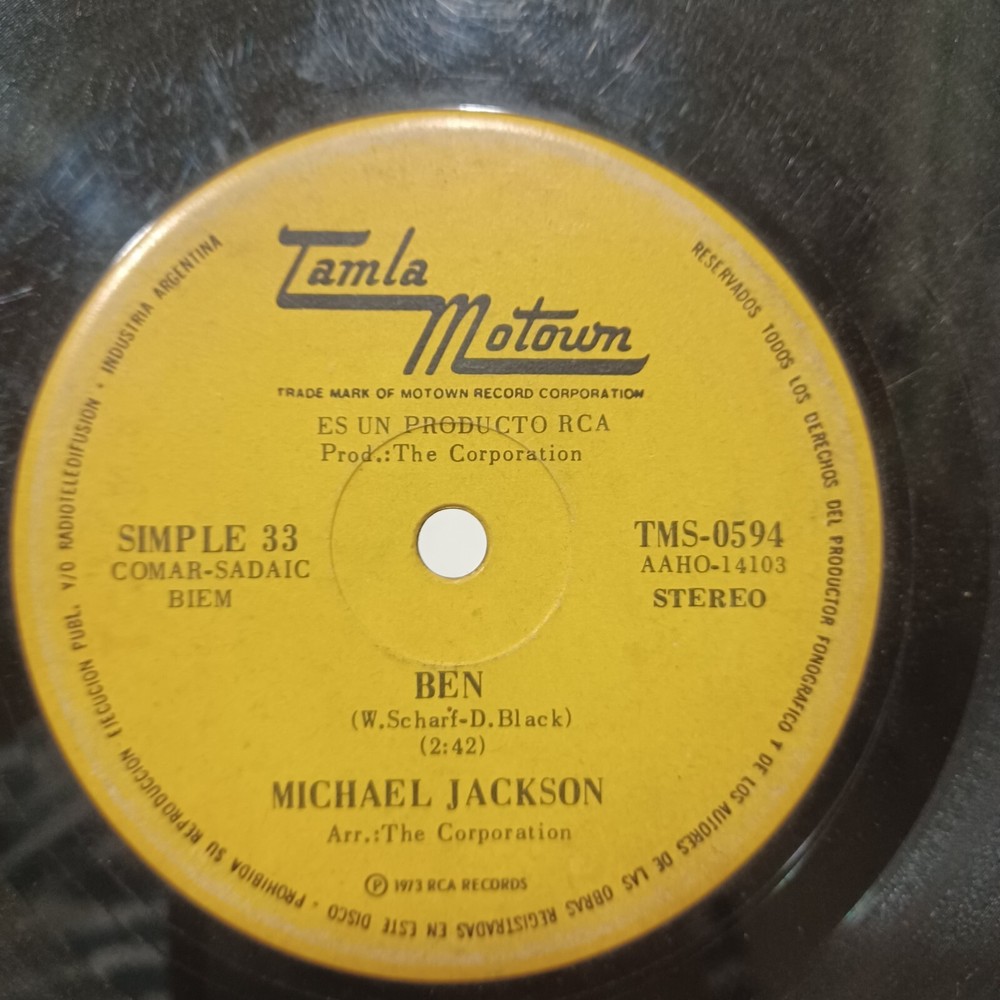 MICHAEL JACKSON mi chica/ben Tamla Motown RARE SINGLE 7
