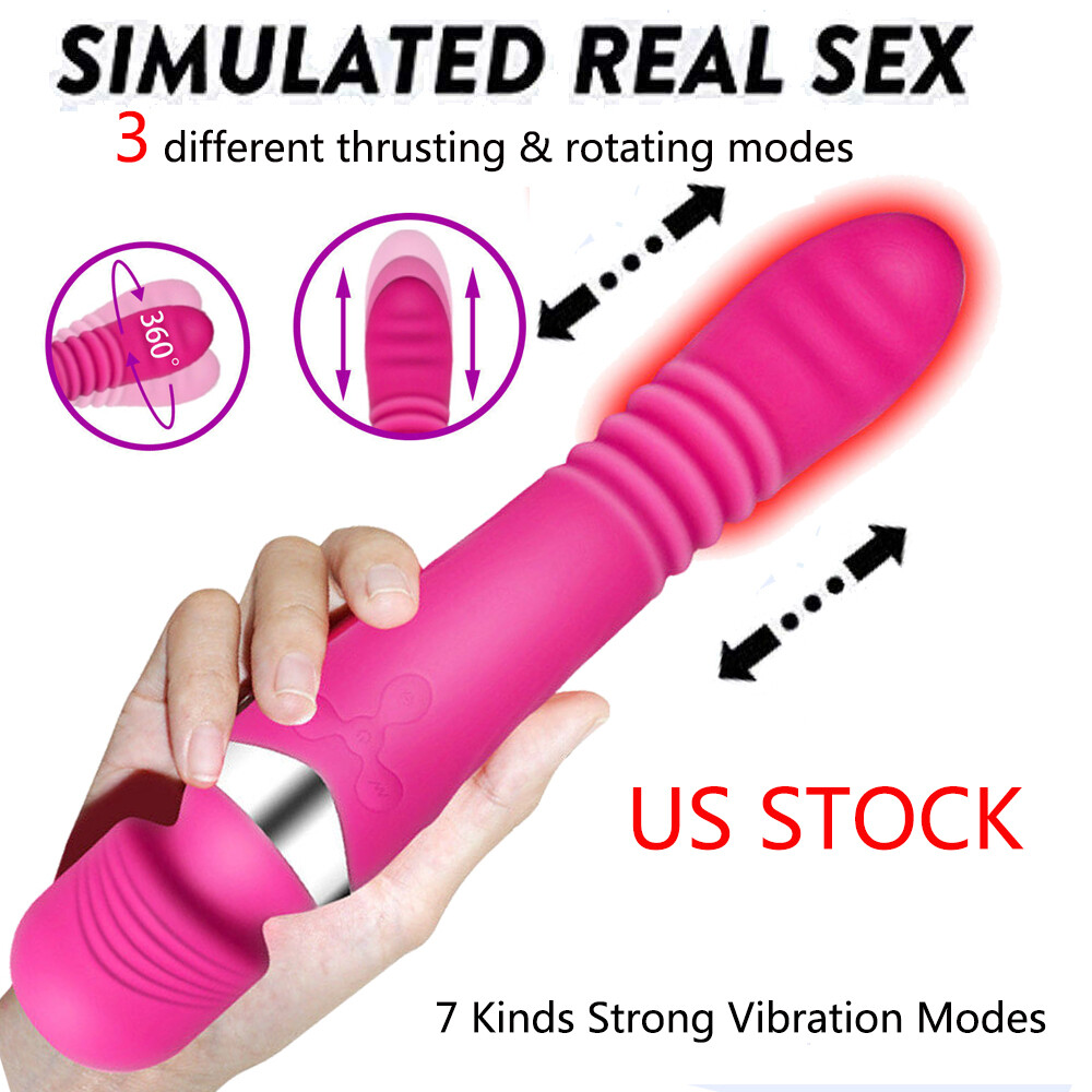 Rotating G-spot Thrusting Massager Dildo Vibrator Sex Machine Heating Wand Women