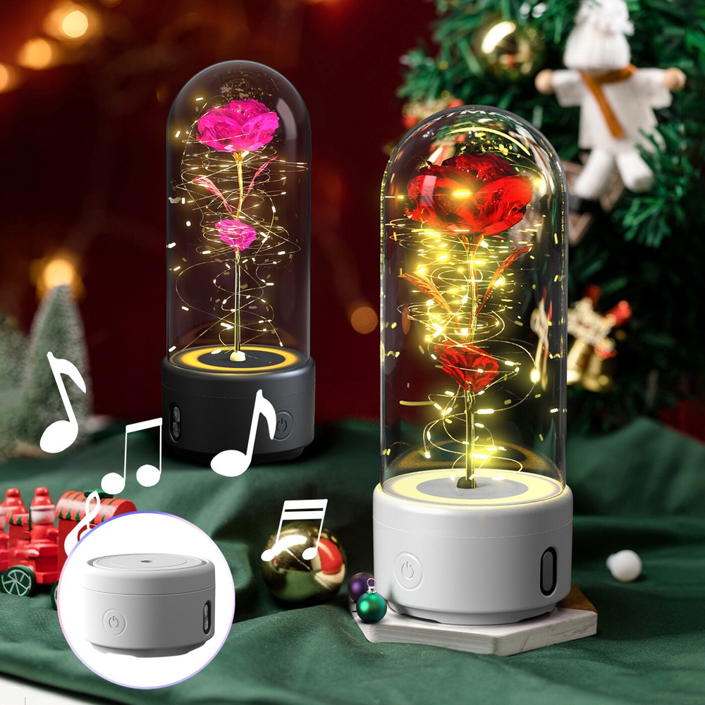 Creative 2 In 1 LED Rose Flower And Bluetooth Speaker Perfect Valentine's Day Gi