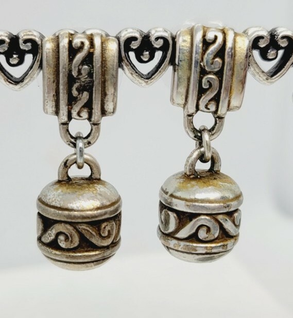Brighton Chunky Dangle Earrings 1.5 Inch Ornate Scrollwork Doorknocker Pierced