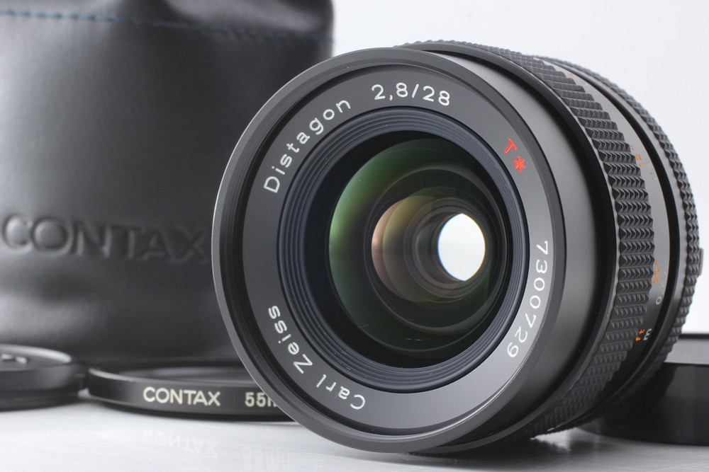 MINT CONTAX Carl Zeiss Distagon 28mm F2.8 MMJ Wide Angle MF Lens with Case Japan