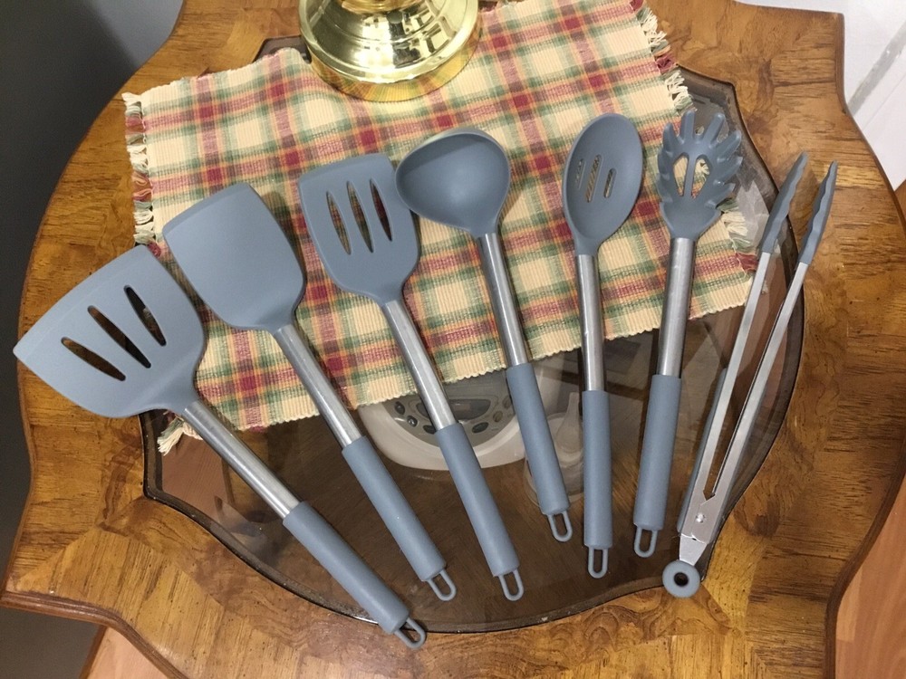 Cooking Utensils Kitchen Tool Set Silicone Used 7 PCs