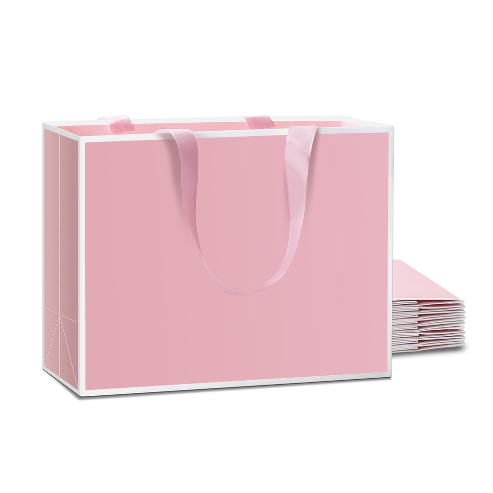 Pink Gift Bags Bulk 10Pcs 10.5
