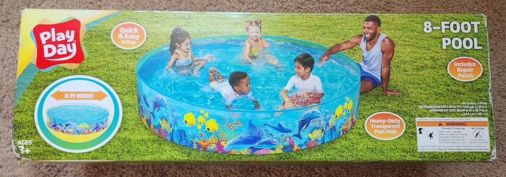 Quick Set Foldable Round Kiddie Pool Repair Patch 18 Inch Deep Play Day 8 Ft