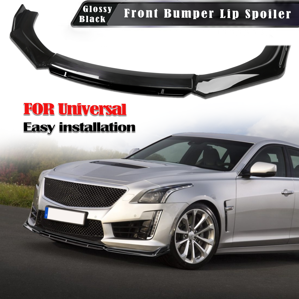 For Cadillac CTS Glossy Black Front Bumper Lip Spoiler Splitters Body Kit