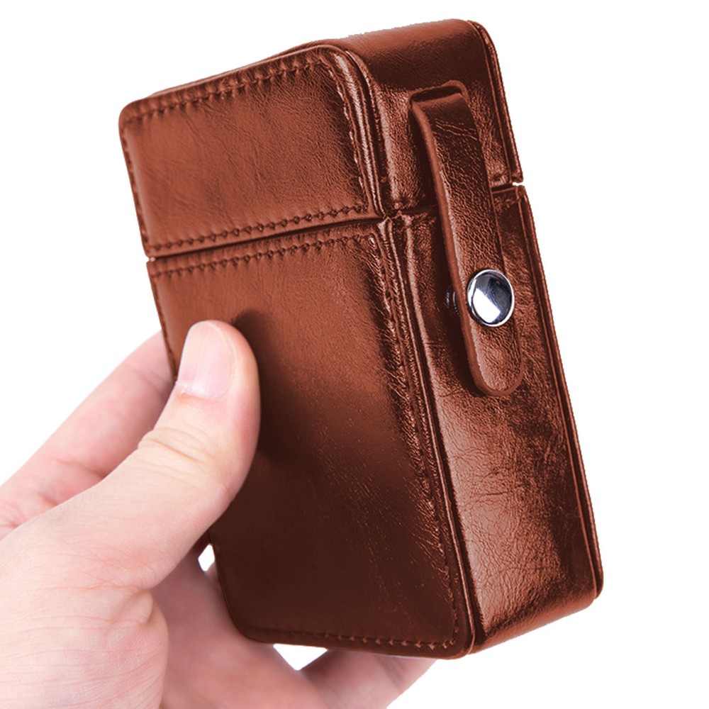 PU Leather Cigarette Case Anti-Scratch Storage Case Tobacco Pouch Lighter Holder
