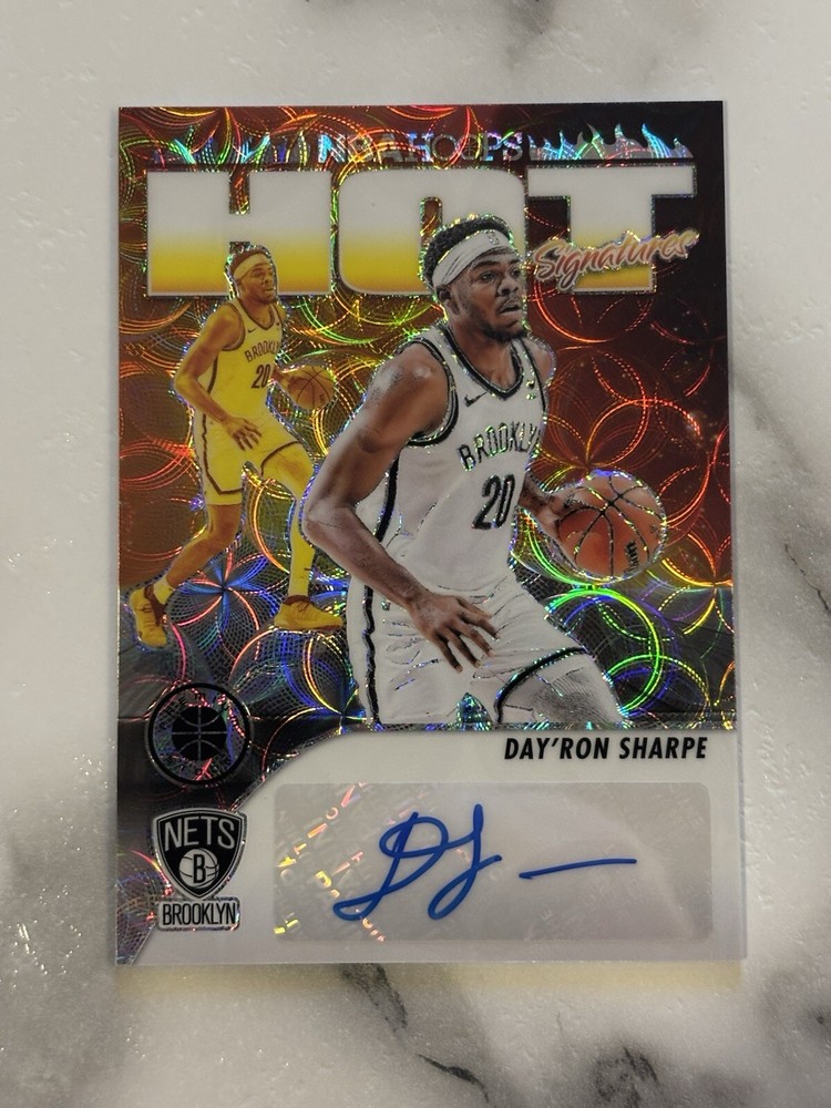 2023-24 Panini Premium Stock Day’ron Sharpe Silver Scope Prizm Auto 01/49, Nets