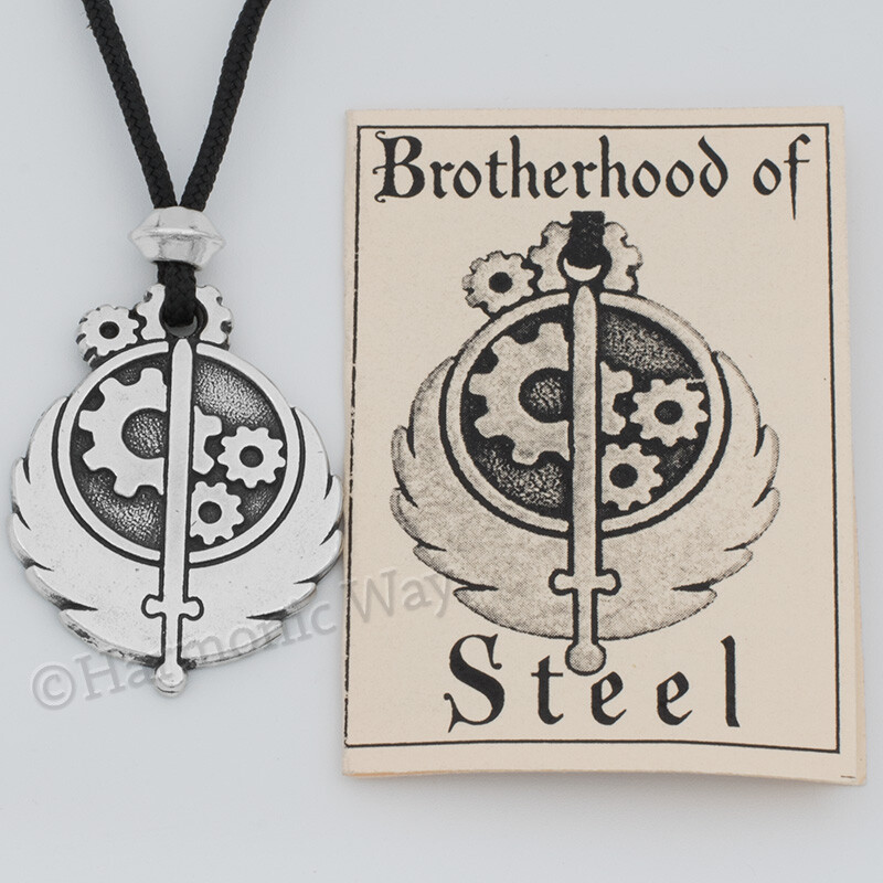 Brotherhood of Steel pendant Gears Necklace Jewelry amulet jewelry sword circle