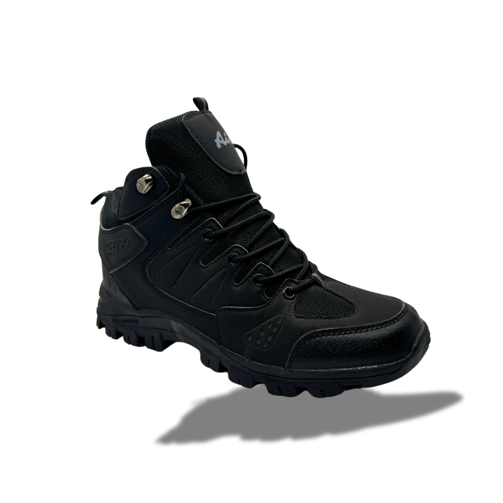 Men's Durable High-Top Hiking Sneaker Boots for Outdoor Adventures in Black