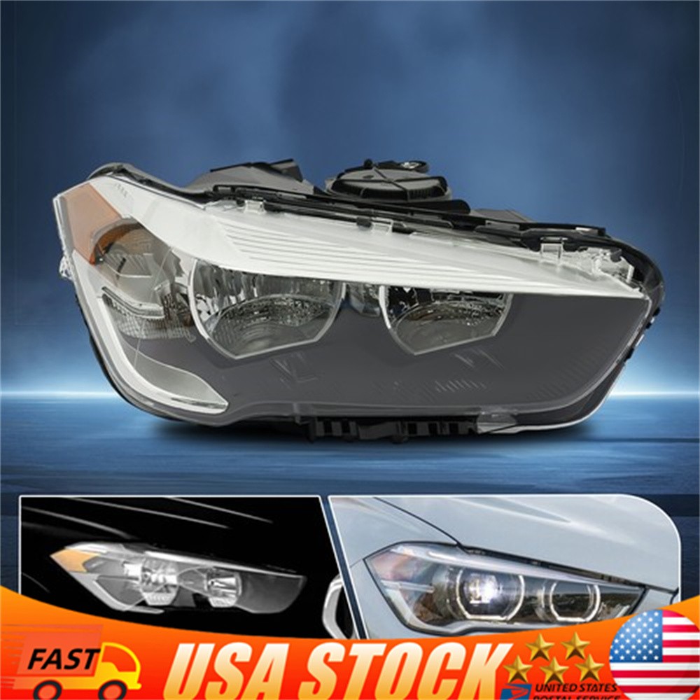 Right Passenger Side Headlight For 2016-22 BMW X1 Halogen Headlight Models Only