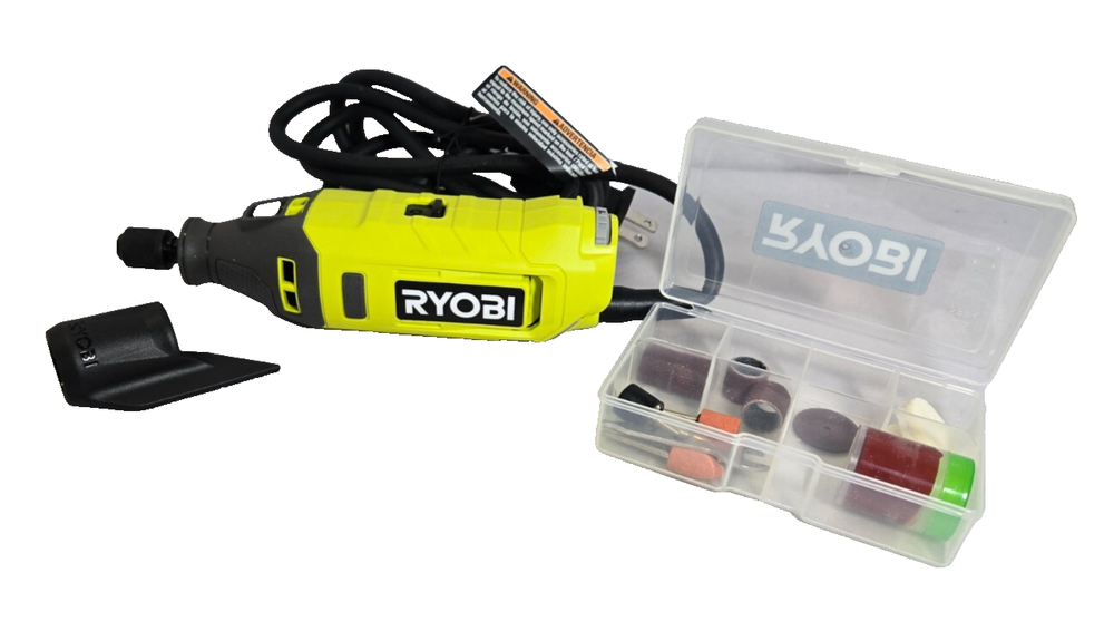 RYOBI 1.2 Amp Corded Rotary Tool Kit with 14 Accessories RRT100 for Precision DIY Projects