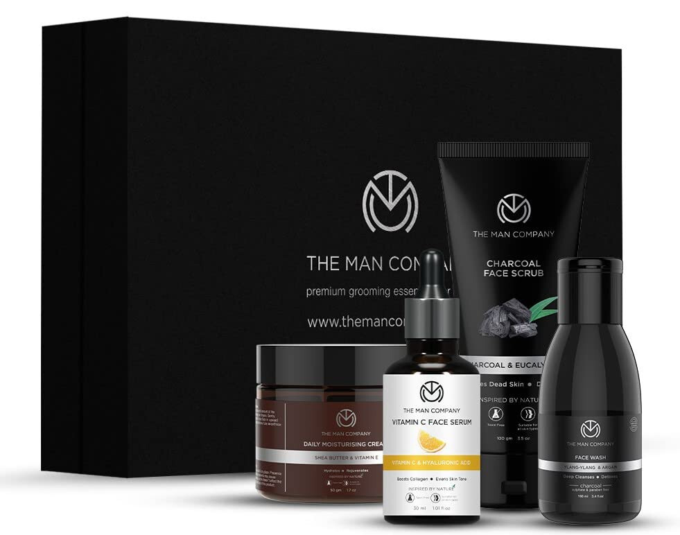 The Man Company Face on Point Facial Kit Vitamin C Serum Face Wash Scrub & Cream