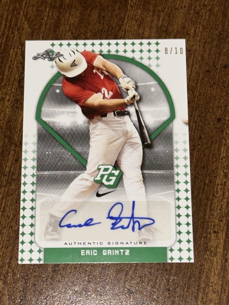 ERIC GRINTZ 2018 Leaf PERFECT GAME (2) AUTOGRAPH #8/10, #24/50 UNC, HIGH POINT