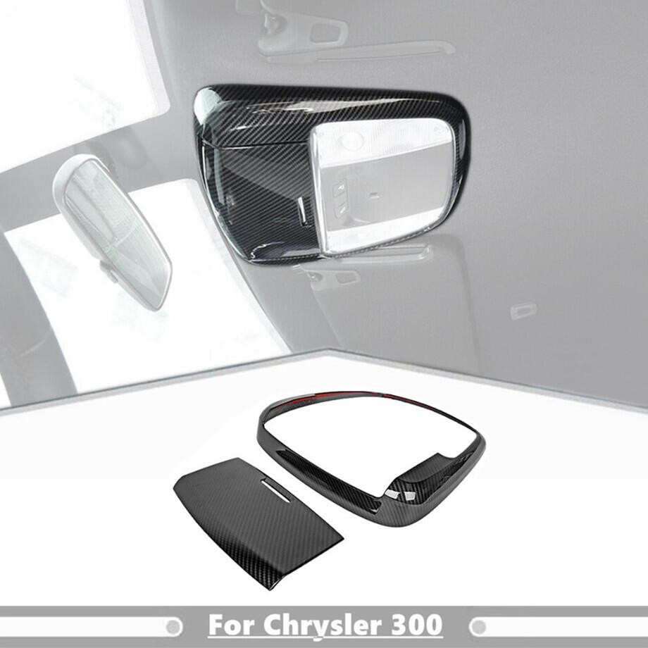 Car Roof Reading Lamp Light Cover Trim For Chrysler 300 11-23 Accessories Carbon
