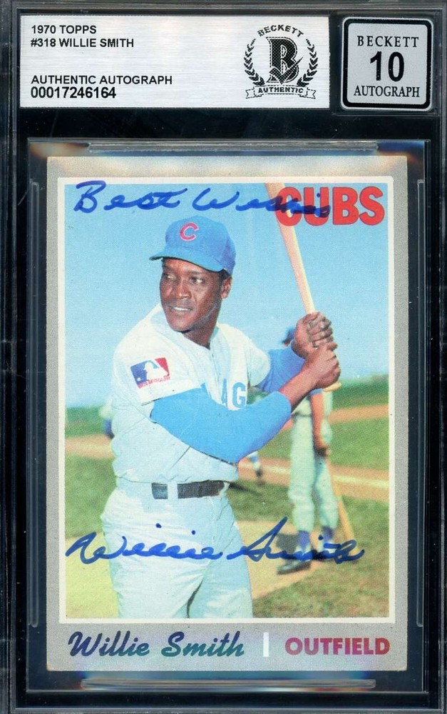 Willie Smith Gem Mint 10 Beckett BAS Signed 1970 Topps Autograph