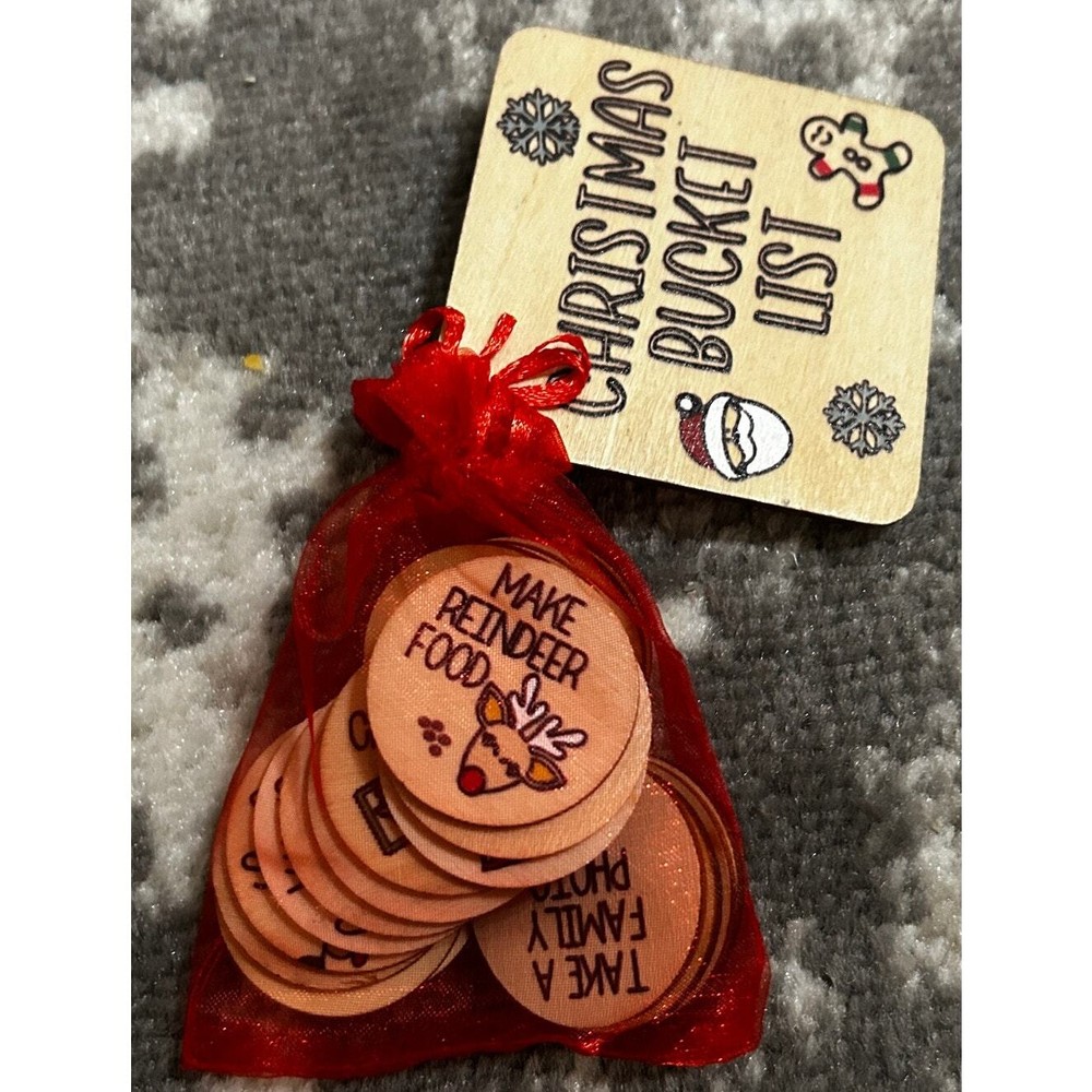Christmas Advent Bucket List Wooden Tokens (NWT)