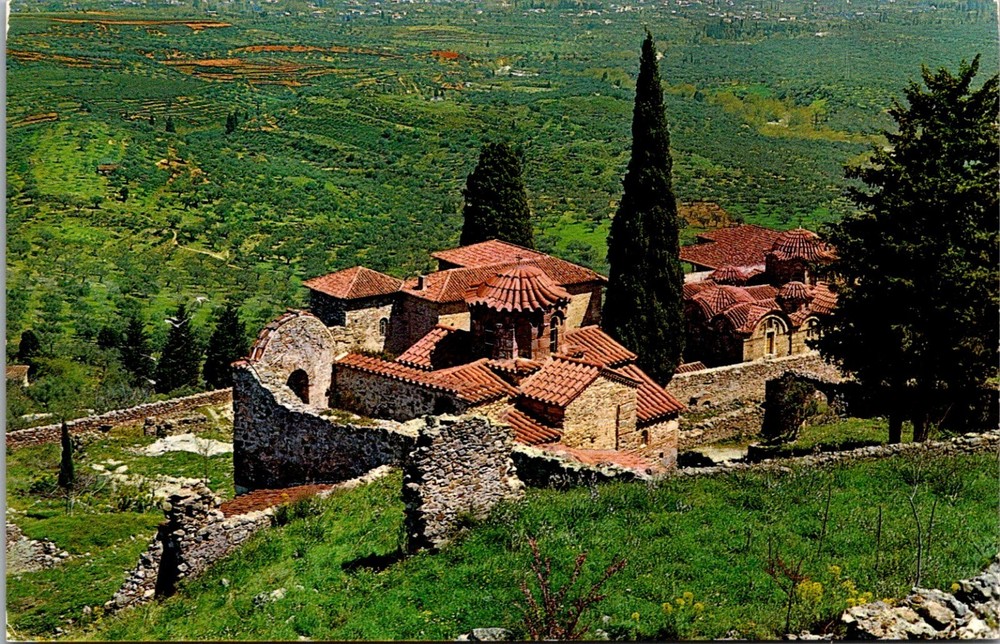 Postcard Mystras Brilliant Samples of Byzantine Architecture and Art