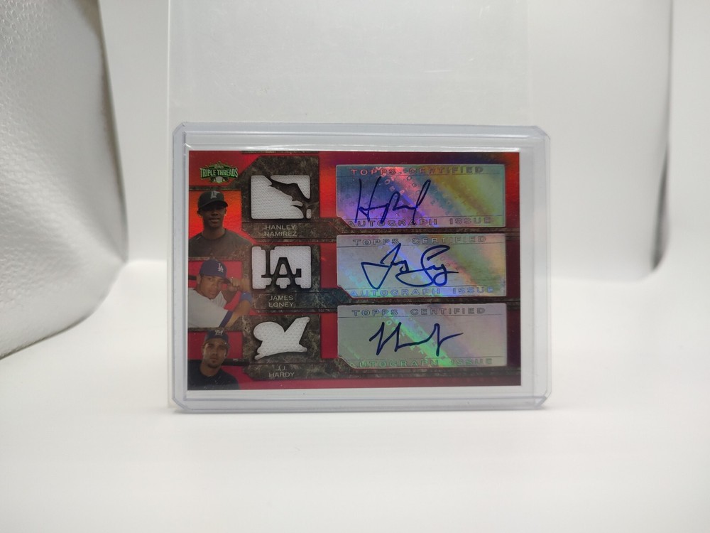 2008 Triple Threads Hanley Ramirez James Loney J.J. Hardy Jersey Auto #'ed /36
