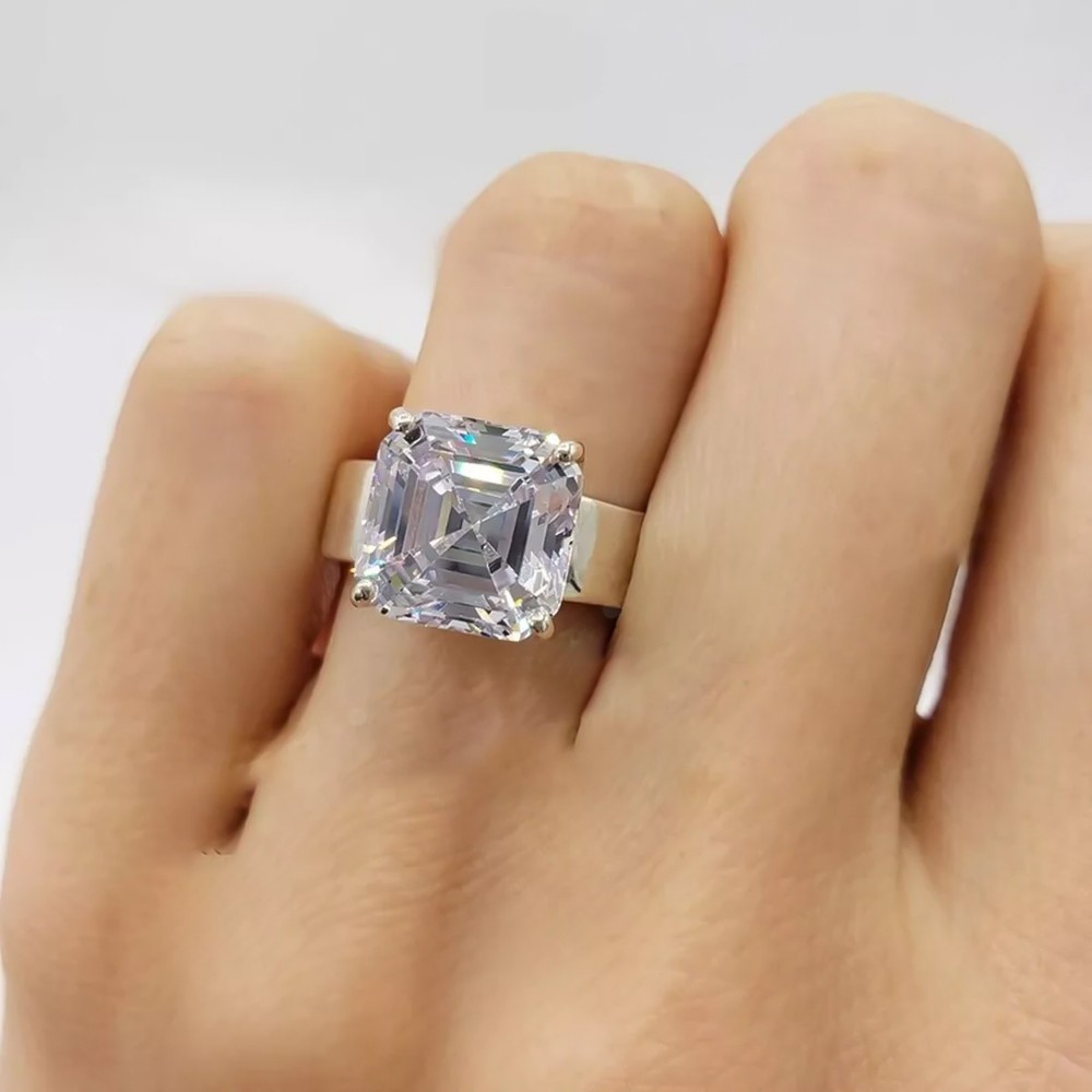 5.40 Ct Certified Off White Diamond Solitaire Statement Ring 925 Silver