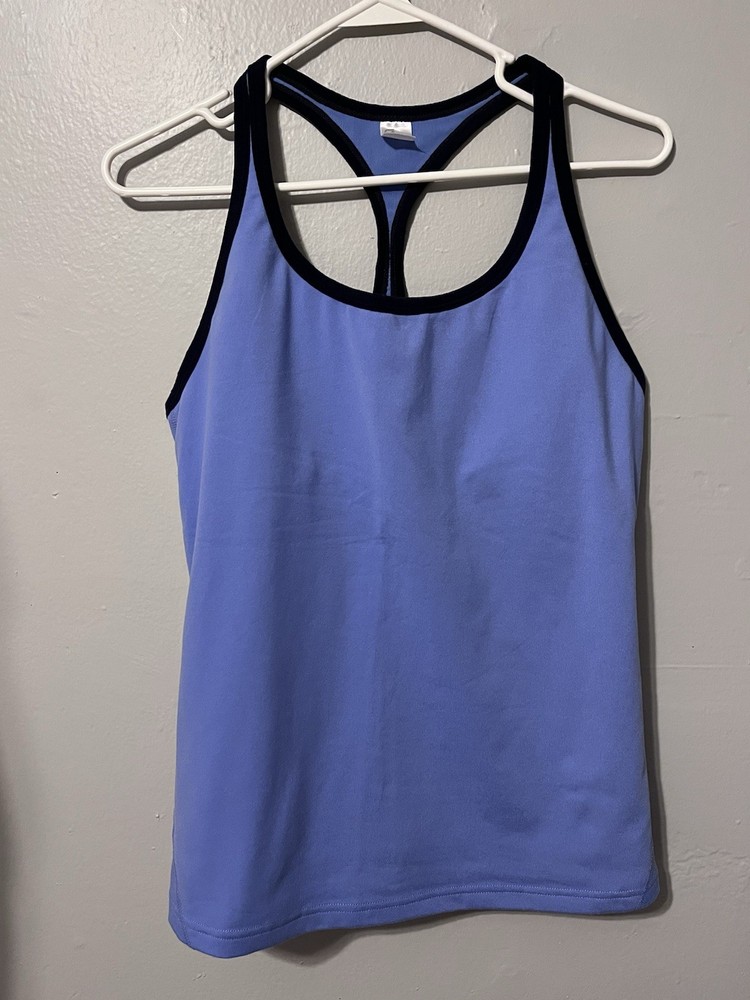 GAP FIT Blue Racer Back Logo Stretch Athletic Tank Women's Size L