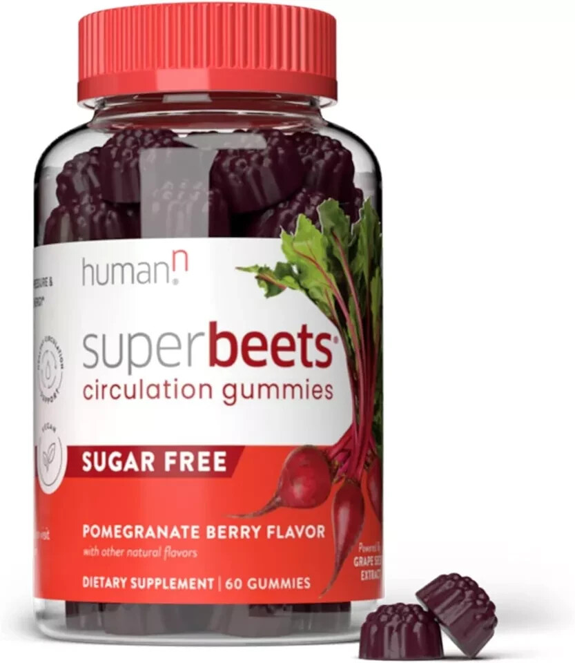 Human N Super Beets Gummies for Circulation Support - Pomegranate Berry - 60 Count