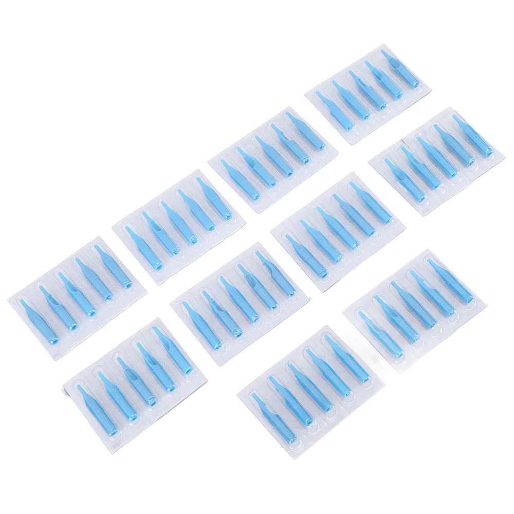 50pcs Blue Professional Tattoo Needle Tips – Plastic Tattoo Accessories FAD