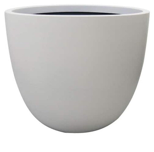 14 Inch Citadel lightweight resin planter, White, Southern Patio 14in D X 12in H