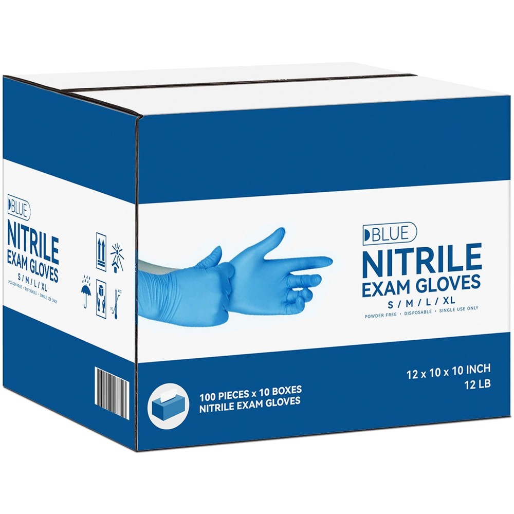 6 Mil Nitrile Gloves, Disposable Powder & Latex Free Food Safe Exam Gloves fo...