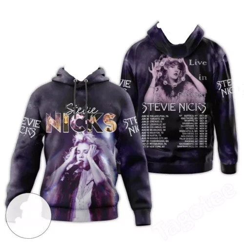 3d hoodie US size, Stevie Nicks Live In Concert 2024 Tour hoodie, gift fans