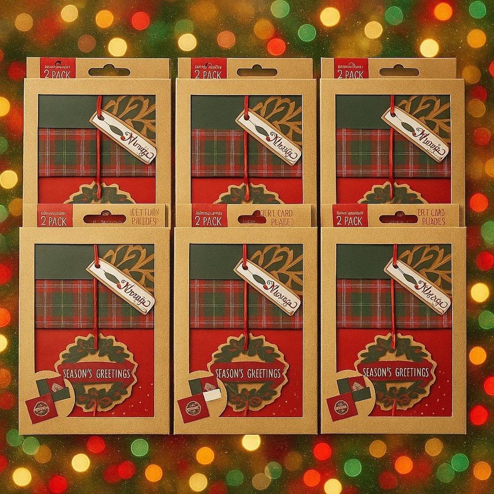 Christmas Gift Card Holder Boxes Lot of 12 Two Piece Holiday Set-image