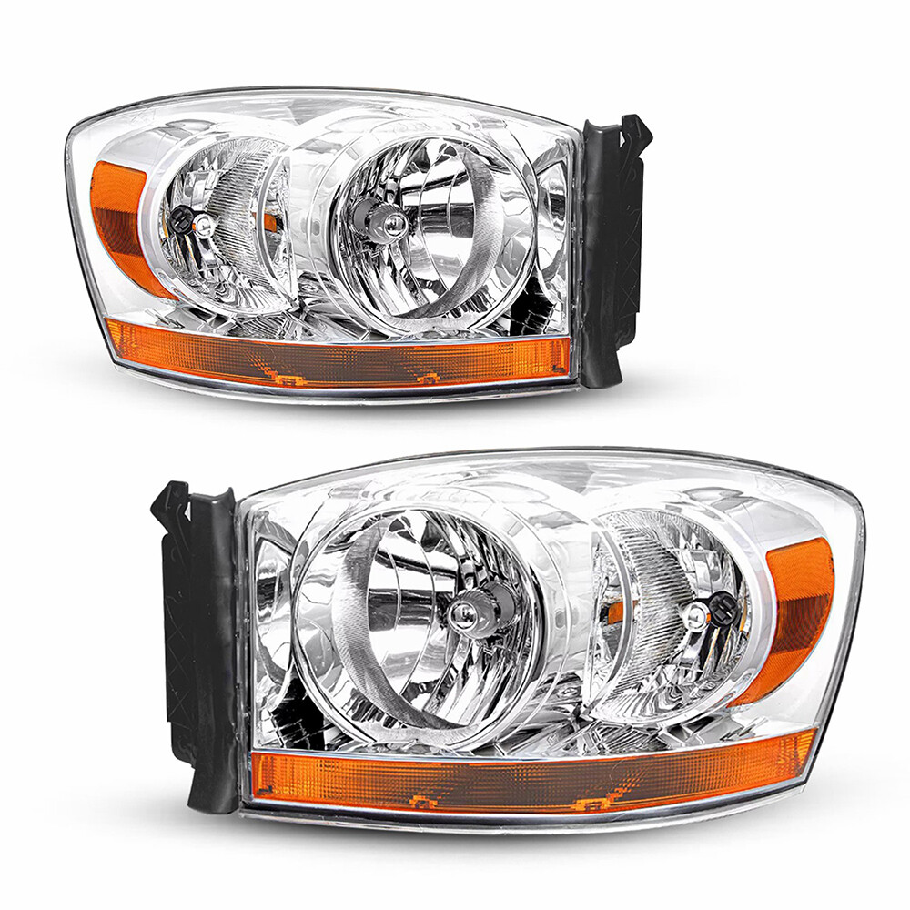 For 2006-09 Dodge Ram 1500 2500 3500 Replacement Headlight Assembly Chrome L&R M