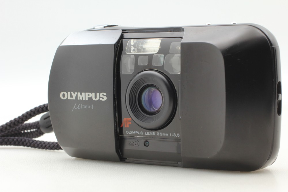Olympus mju Stylus Black 35mm Point & Shoot Camera LCD Works EXC+5 JAPAN