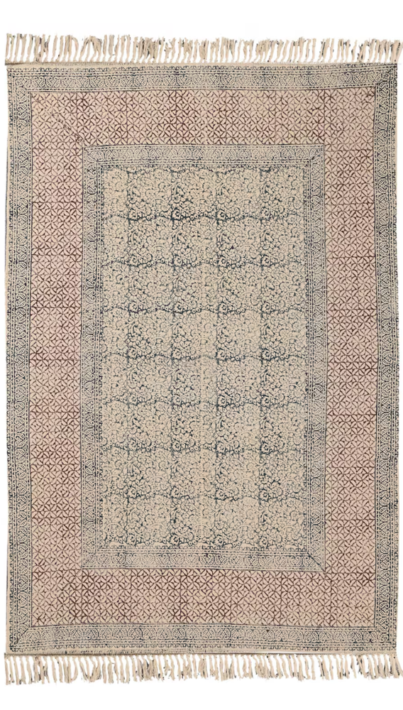 Handwoven Cotton Dhurrie Kilim Rug Color Beige Black Design Handmade Carpet Rug