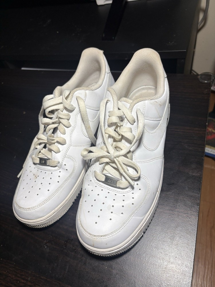 Nike Air Force 1 White Lace Up Low Top Men's Athletic Sneakers