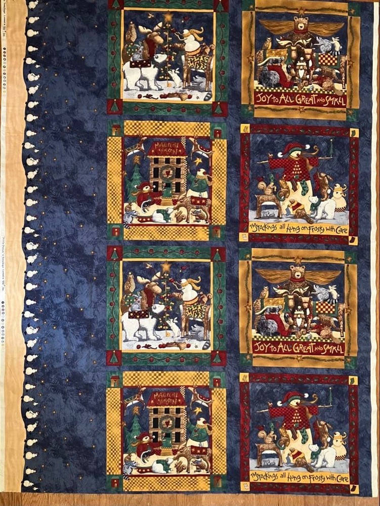 Teresa Kogut Christmas Panel Fabric 110×145cm Patchwork USA Cotton