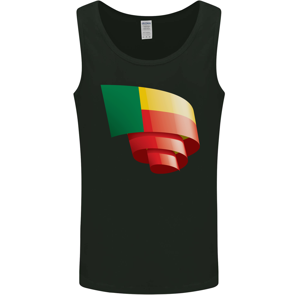 Curled Benin Flag Beninese Day Football Mens Vest Tank Top