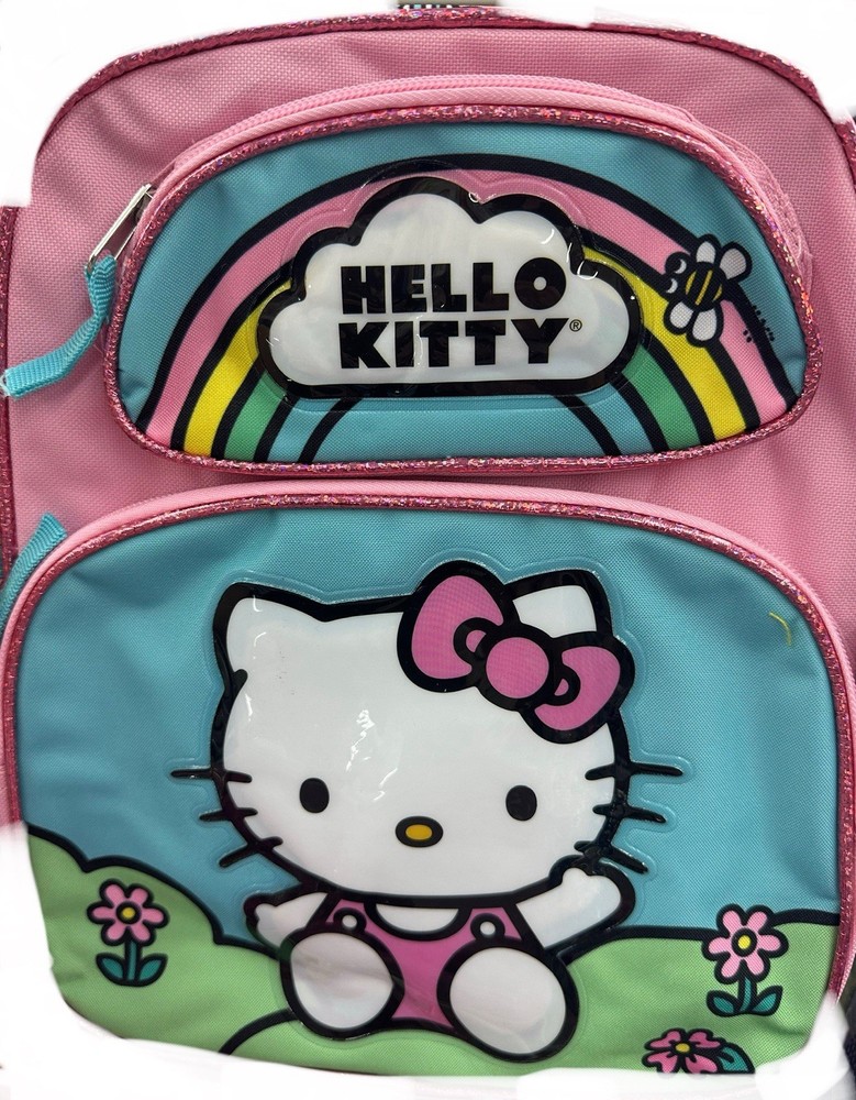 Hello Kitty Rainbow 12 Inch Small Backpack for Kids