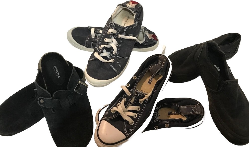 Women's Shoe Bundle 4 Pairs Sizes 6.5-7 Converse Vans Time & Tru Sonoma