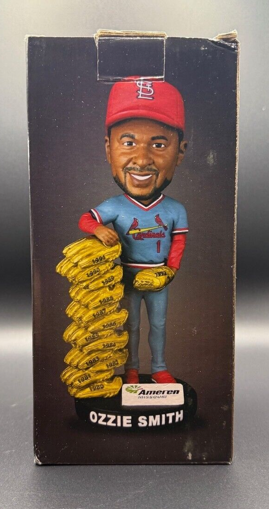 NEW OZZIE SMITH 13 GOLD GLOVE BOBBLEHEAD ST LOUIS CARDINALS SGA 7/19/13 AMEREN