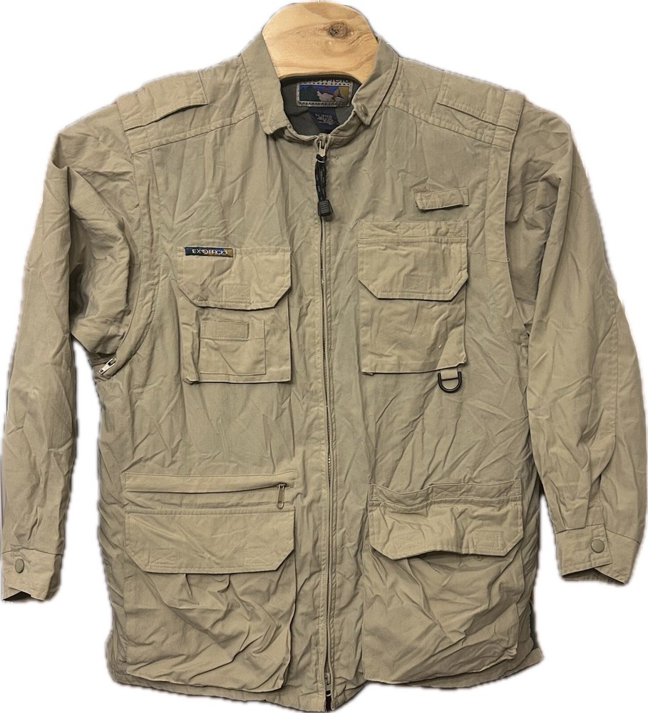 Exofficio Jacket Mens M Safari Pockets Field Fishing Vented Convertible Vest
