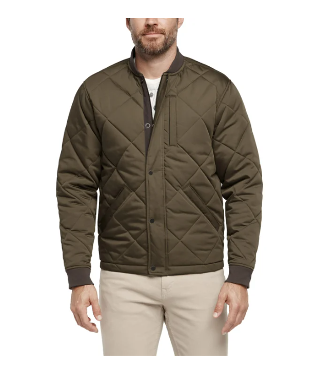 Banana Republic Men’s Quilted Bomber Jacket Green Size XL