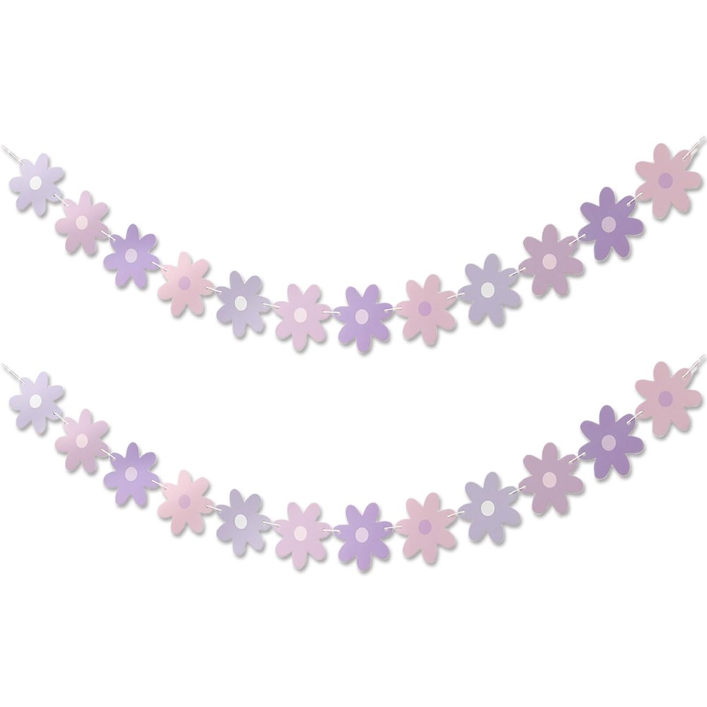 2PCS Pink Daisy Party Decorations BannerBoho Daisy Decor Groovy Party Decorat...