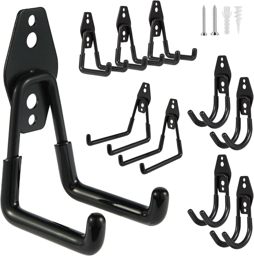 10pcs Heavy Duty Steel Garage Hooks for Wall Tool Organizer Storage
