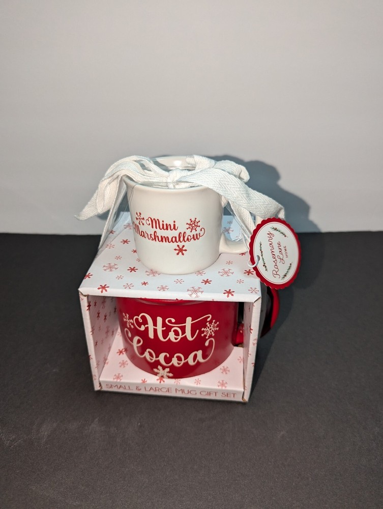 Hot Cocoa Gift Set with Small and Large Mugs