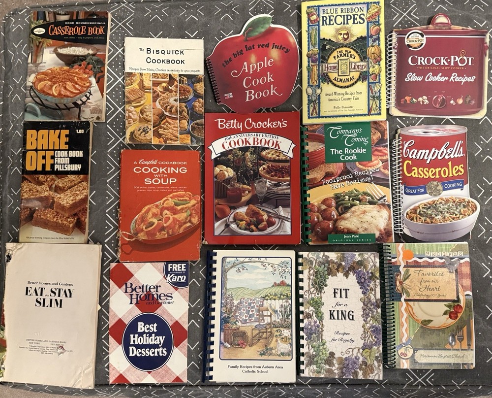Vintage Cookbooks Lot Of 15 Books Over 6 Decades Of Recipes Fire Up Your Oven