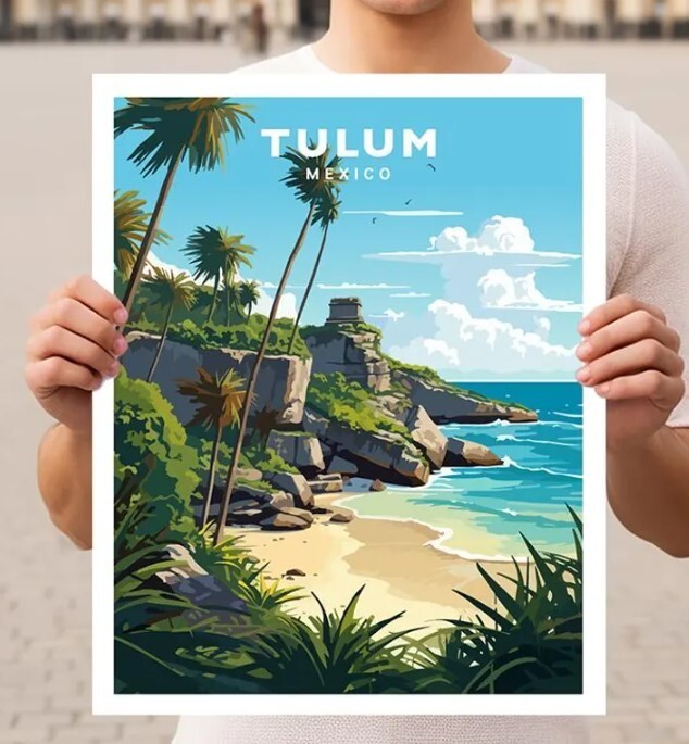 Tulum Mexico Quintana Roo Travel Wall Art Poster Print