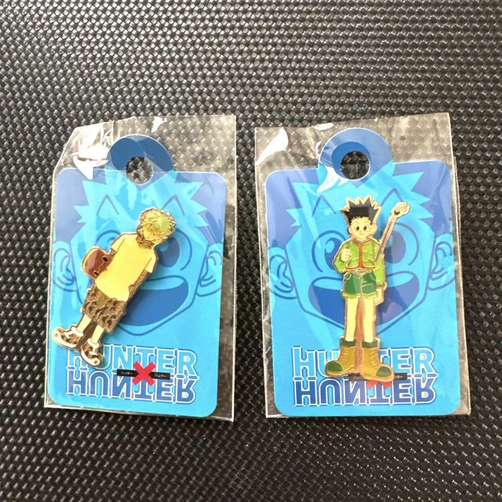 Hunter x Hunter Gon Killua Metal Pin Badge Set  Weekly Jump Logo  New